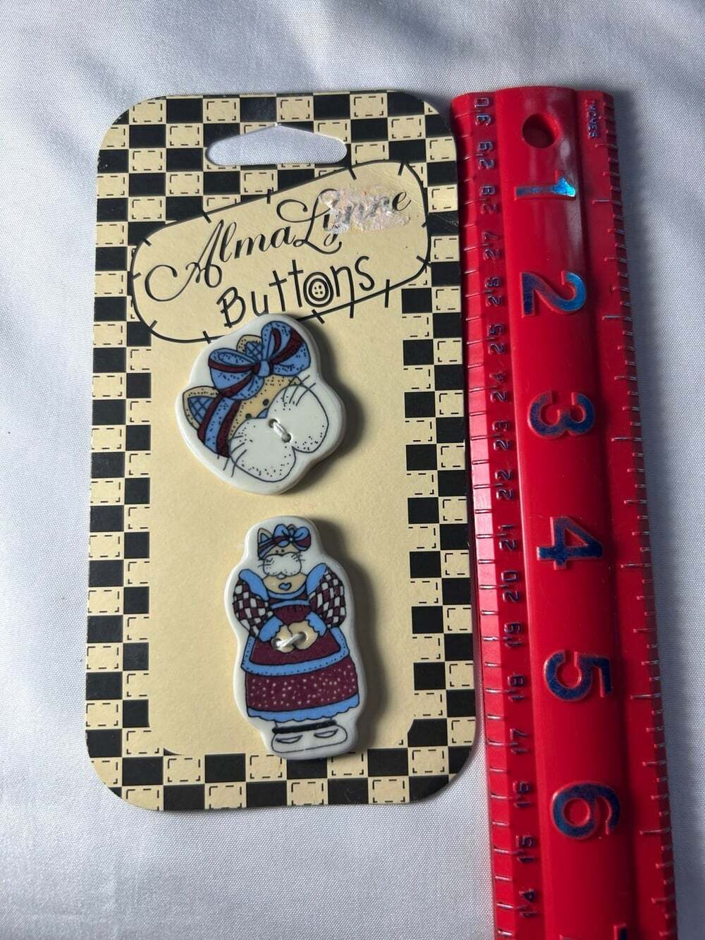Ceramic Kitty Cat Buttons Country Kitschy granny core